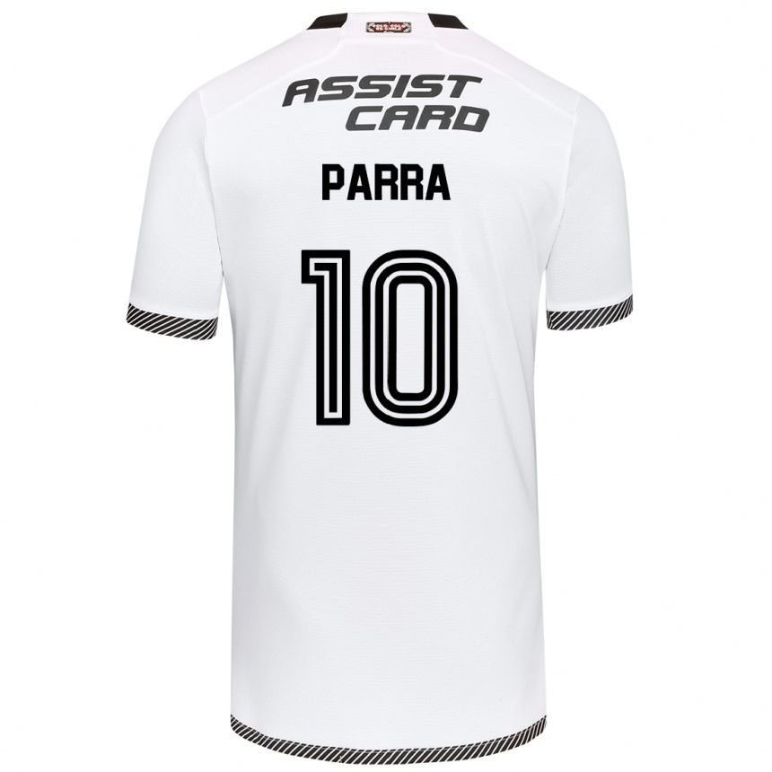 Niño Fútbol Camiseta Pablo Parra #10 Blanco Negro 1ª Equipación 2024/25 Perú