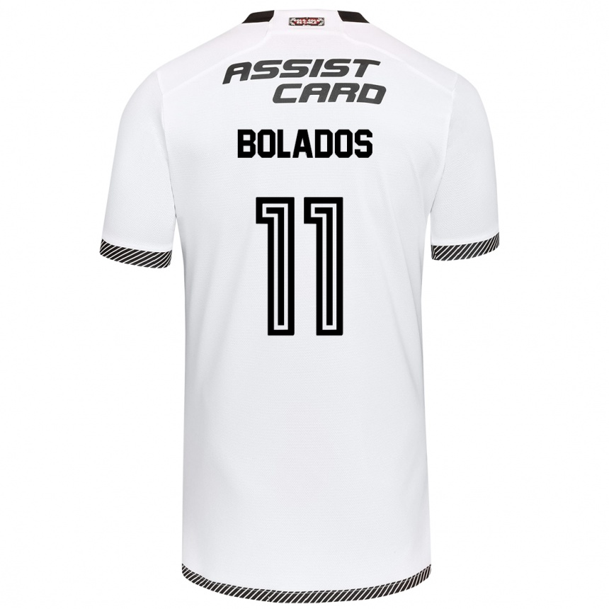 Niño Fútbol Camiseta Marcos Bolados #11 Blanco Negro 1ª Equipación 2024/25 Perú