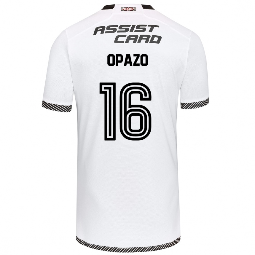 Niño Fútbol Camiseta Óscar Opazo #16 Blanco Negro 1ª Equipación 2024/25 Perú