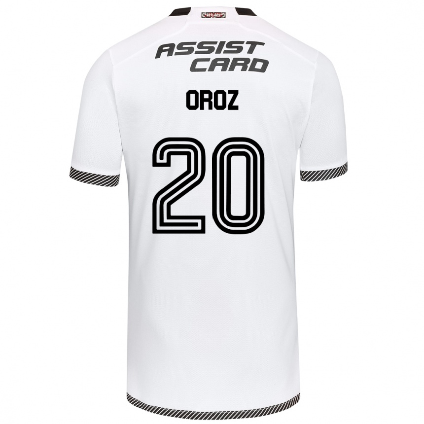 Niño Fútbol Camiseta Alexander Oroz #20 Blanco Negro 1ª Equipación 2024/25 Perú