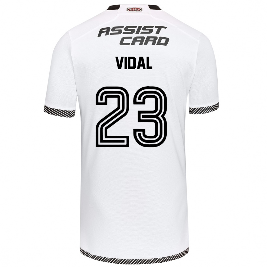 Niño Fútbol Camiseta Arturo Vidal #23 Blanco Negro 1ª Equipación 2024/25 Perú