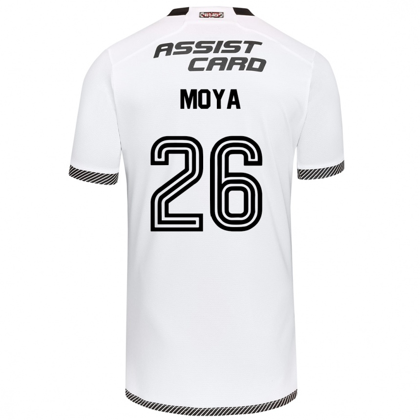 Niño Fútbol Camiseta Matías Moya #26 Blanco Negro 1ª Equipación 2024/25 Perú