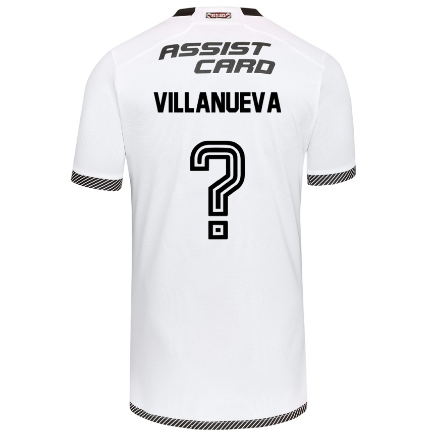 Niño Fútbol Camiseta Eduardo Villanueva #0 Blanco Negro 1ª Equipación 2024/25 Perú