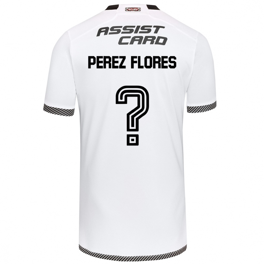 Niño Fútbol Camiseta Benjamín Pérez Flores #0 Blanco Negro 1ª Equipación 2024/25 Perú