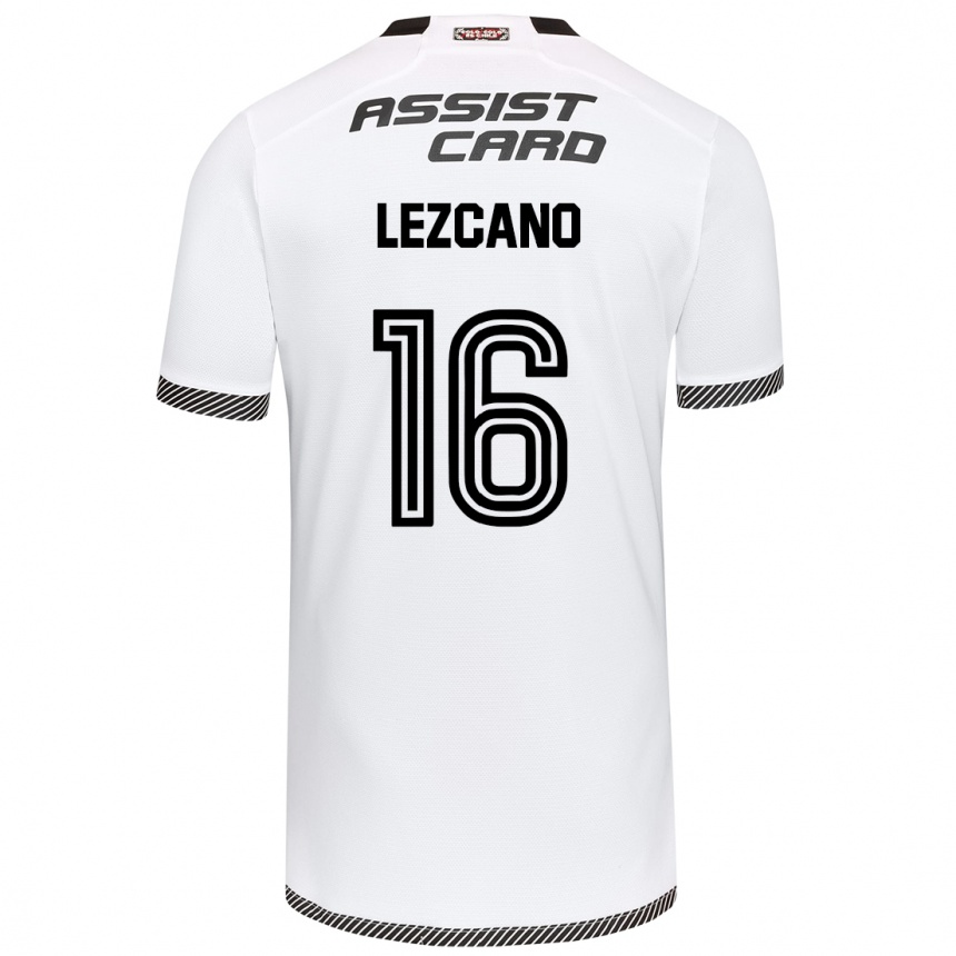 Niño Fútbol Camiseta Darío Lezcano #16 Blanco Negro 1ª Equipación 2024/25 Perú