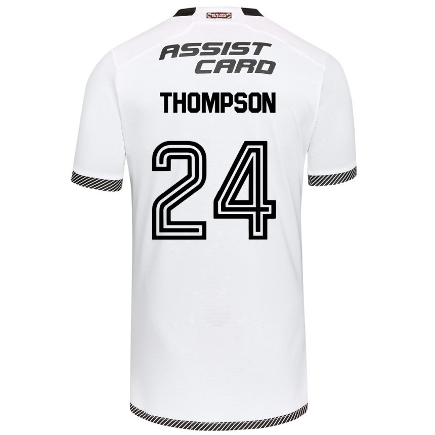 Niño Fútbol Camiseta Jordhy Thompson #24 Blanco Negro 1ª Equipación 2024/25 Perú