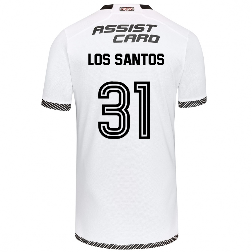 Niño Fútbol Camiseta Matías De Los Santos #31 Blanco Negro 1ª Equipación 2024/25 Perú