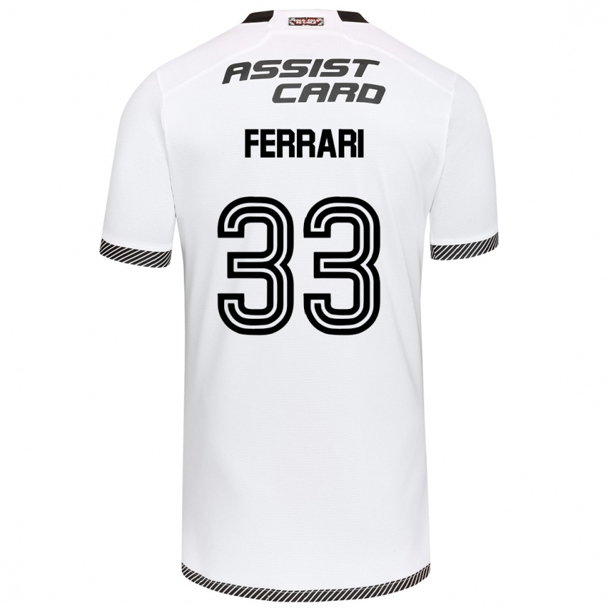 Niño Fútbol Camiseta Matías Ferrari #33 Blanco Negro 1ª Equipación 2024/25 Perú