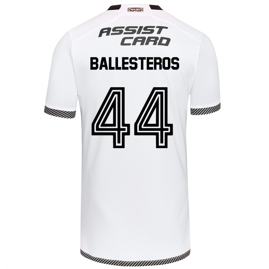 Niño Fútbol Camiseta Martín Ballesteros #44 Blanco Negro 1ª Equipación 2024/25 Perú