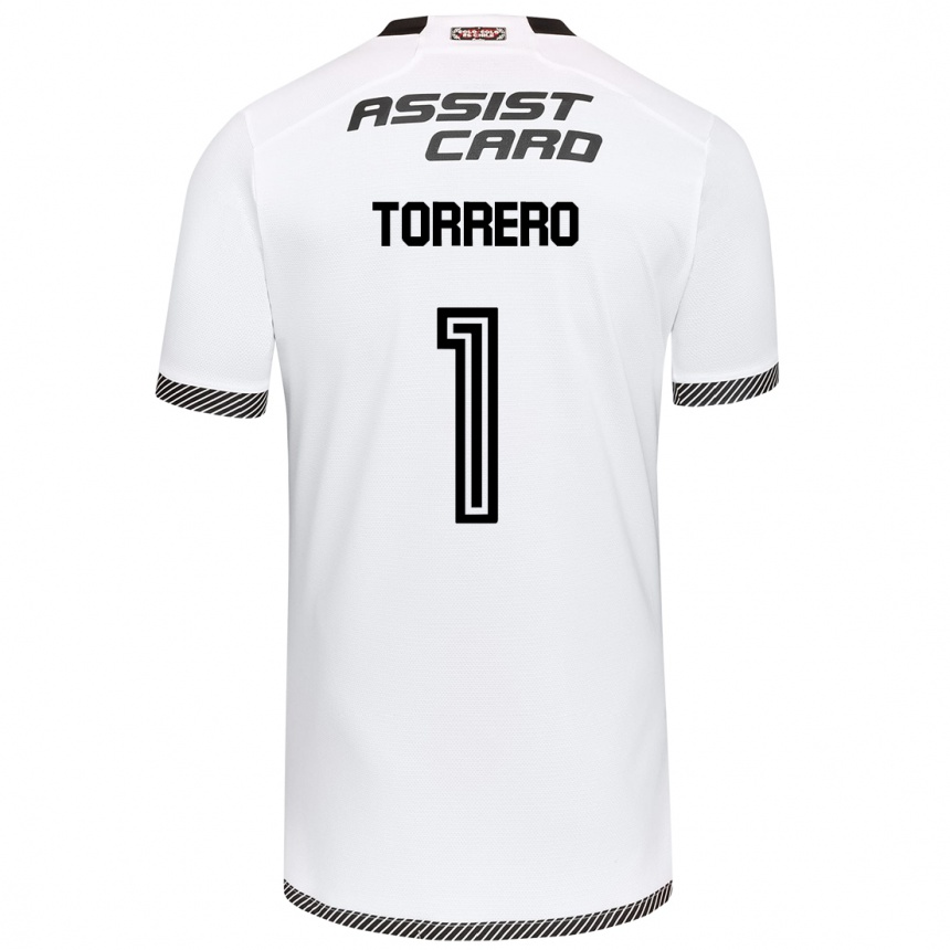 Niño Fútbol Camiseta Ryann Torrero #1 Blanco Negro 1ª Equipación 2024/25 Perú