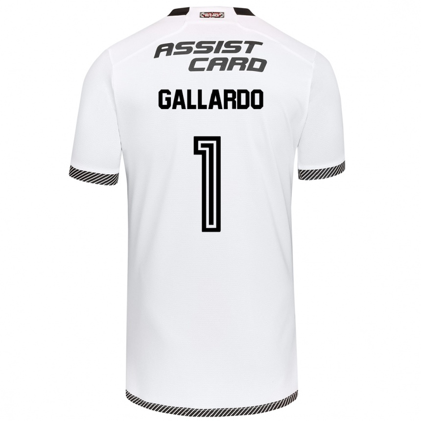 Niño Fútbol Camiseta Alexia Gallardo #1 Blanco Negro 1ª Equipación 2024/25 Perú