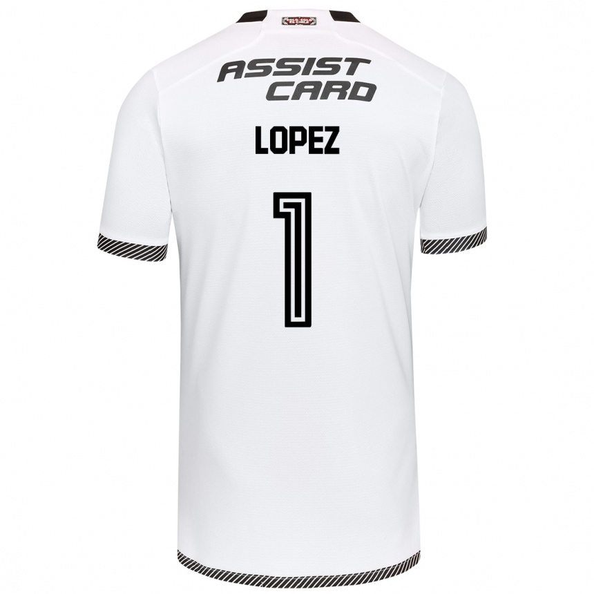 Niño Fútbol Camiseta Yessenia López #1 Blanco Negro 1ª Equipación 2024/25 Perú