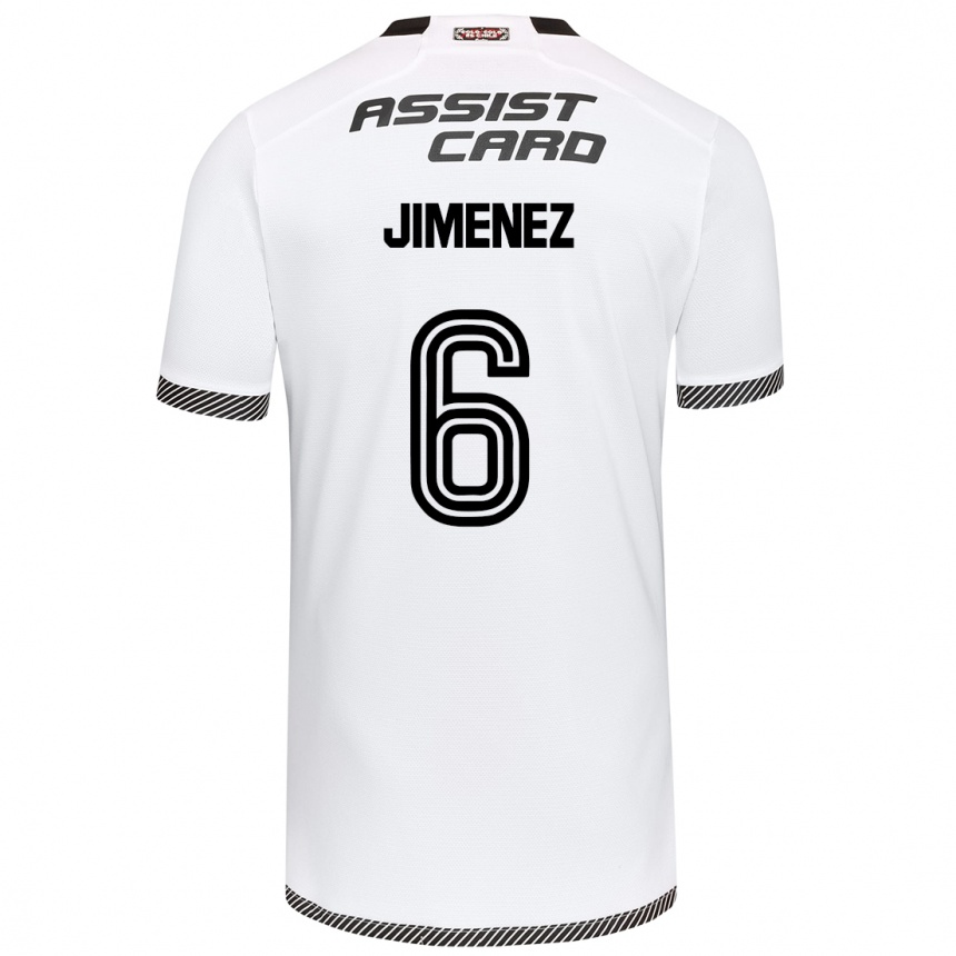 Niño Fútbol Camiseta Yastin Jiménez #6 Blanco Negro 1ª Equipación 2024/25 Perú