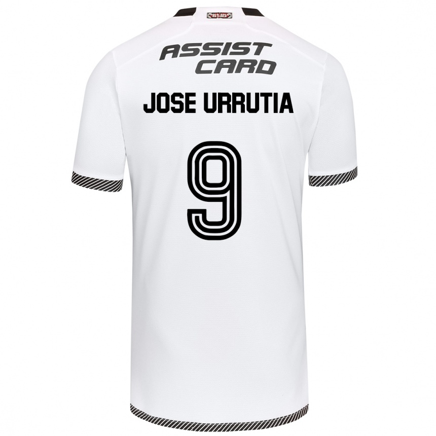 Niño Fútbol Camiseta María José Urrutia #9 Blanco Negro 1ª Equipación 2024/25 Perú