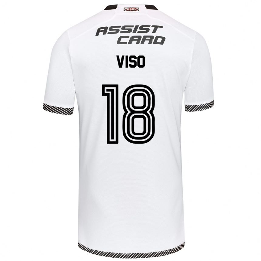 Niño Fútbol Camiseta Ysaura Viso #18 Blanco Negro 1ª Equipación 2024/25 Perú