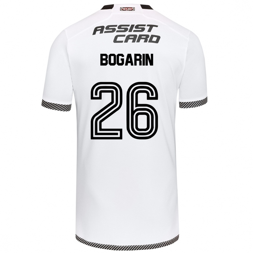 Niño Fútbol Camiseta Dahiana Bogarín #26 Blanco Negro 1ª Equipación 2024/25 Perú