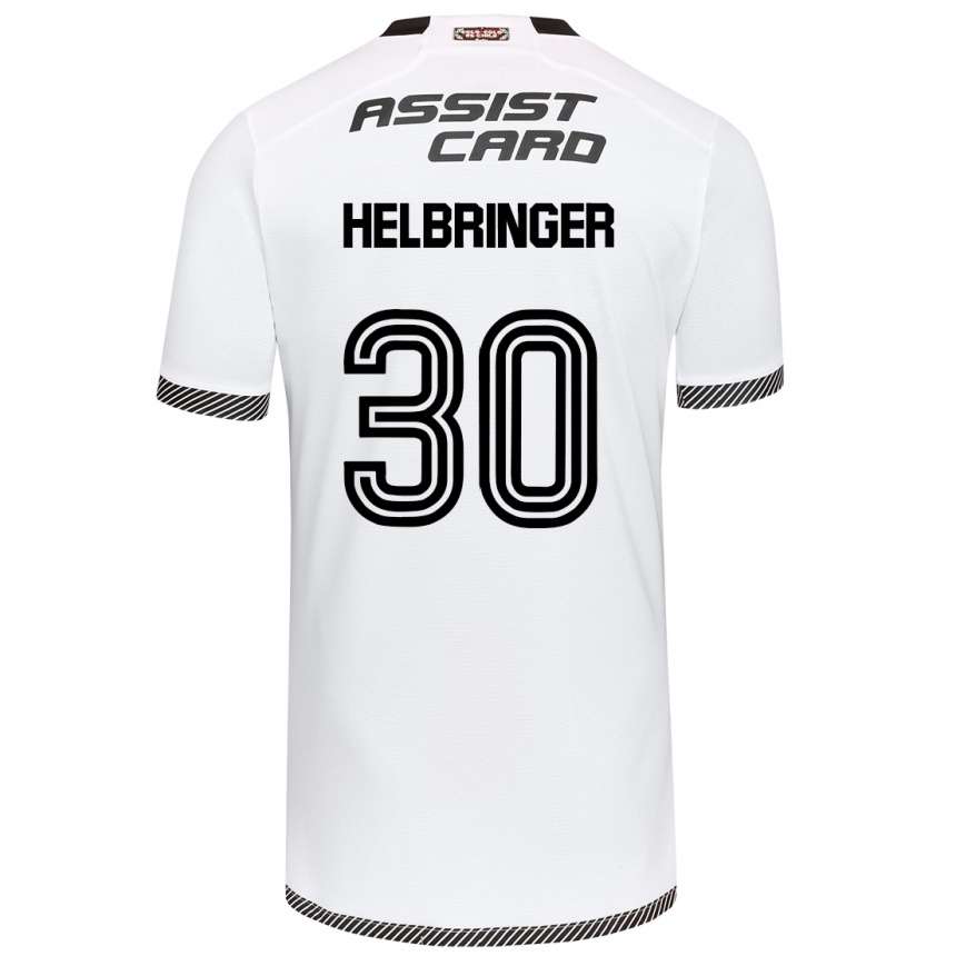 Niño Fútbol Camiseta Aixa Helbringer #30 Blanco Negro 1ª Equipación 2024/25 Perú