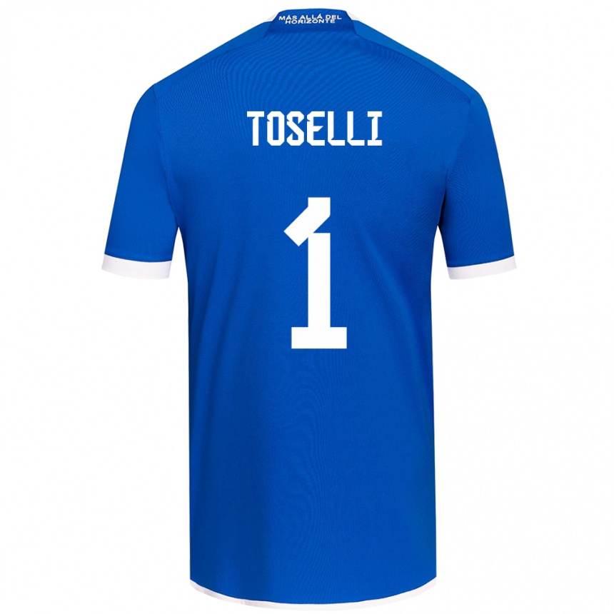 Niño Fútbol Camiseta Cristopher Toselli #1 Azul Blanco 1ª Equipación 2024/25 Perú