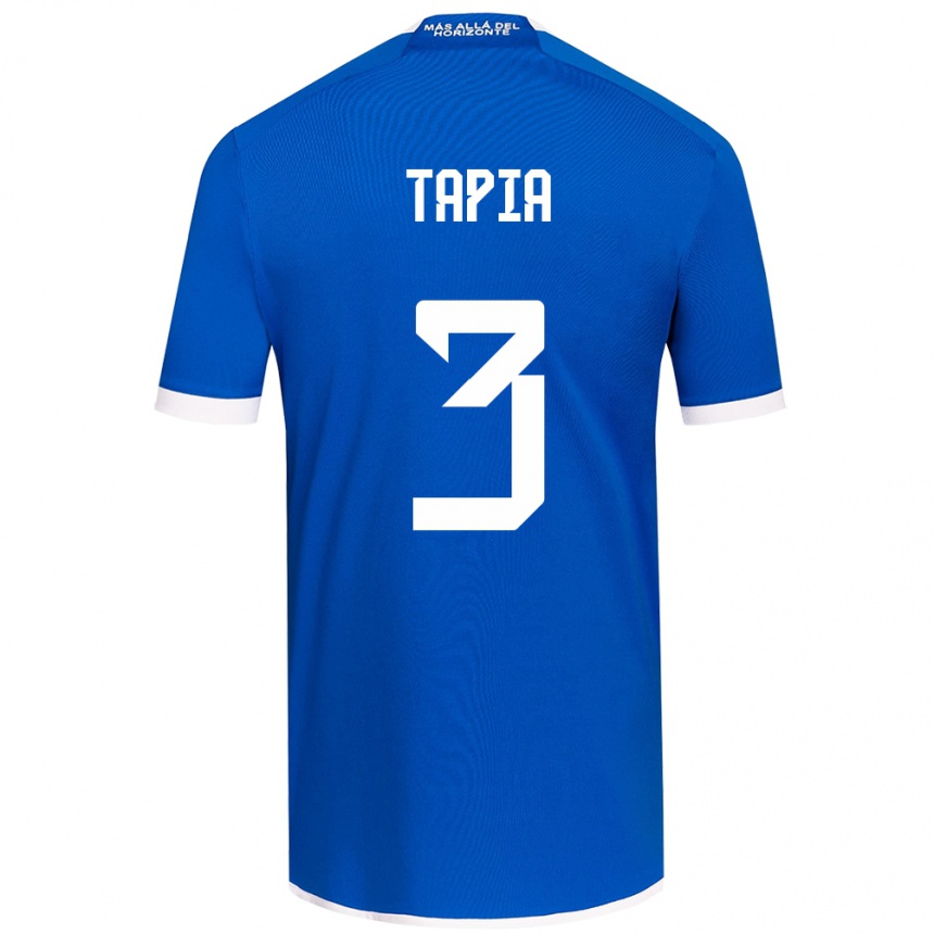 Niño Fútbol Camiseta Ignacio Tapia #3 Azul Blanco 1ª Equipación 2024/25 Perú