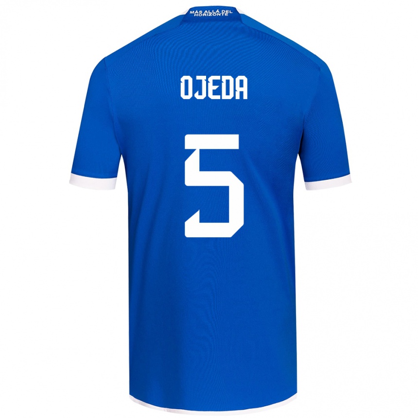 Niño Fútbol Camiseta Emmanuel Ojeda #5 Azul Blanco 1ª Equipación 2024/25 Perú