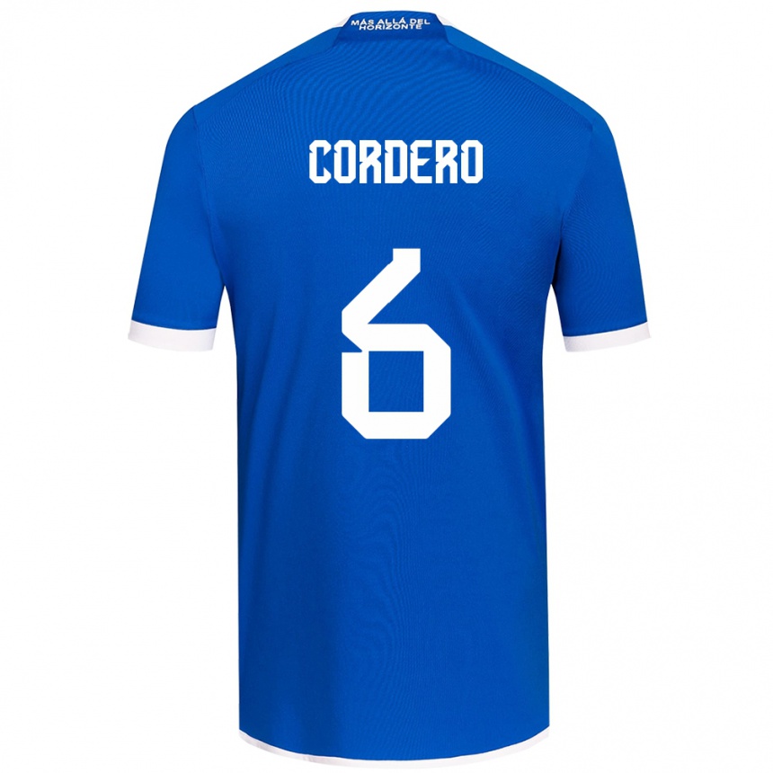 Niño Fútbol Camiseta Renato Cordero #6 Azul Blanco 1ª Equipación 2024/25 Perú