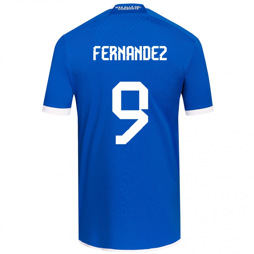 Niño Fútbol Camiseta Leandro Fernández #9 Azul Blanco 1ª Equipación 2024/25 Perú