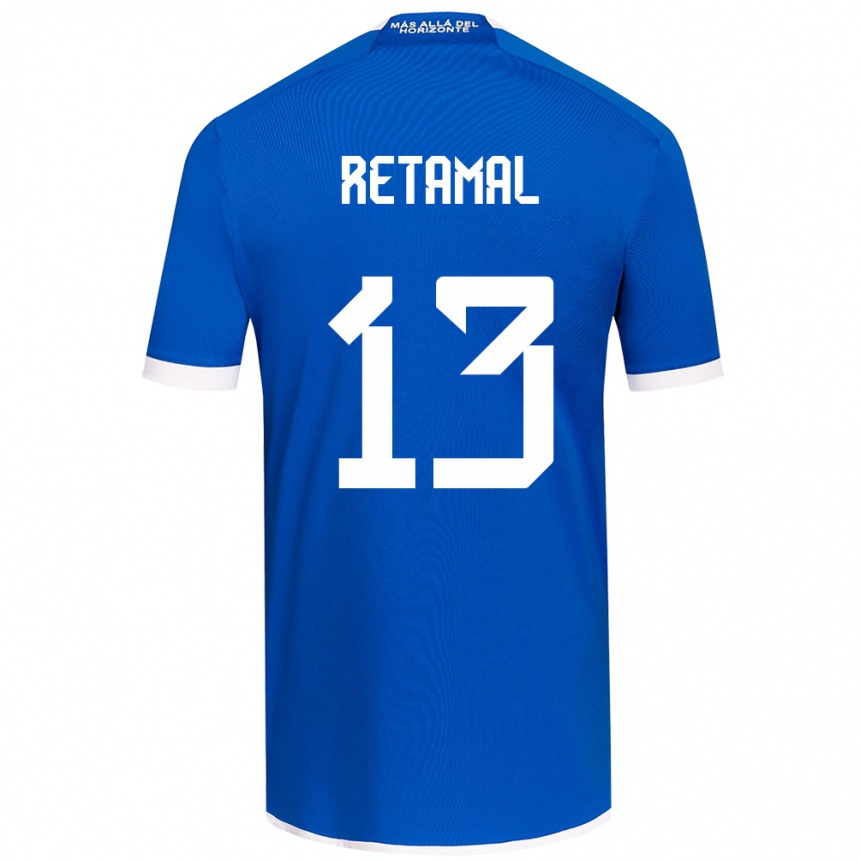 Niño Fútbol Camiseta David Retamal #13 Azul Blanco 1ª Equipación 2024/25 Perú