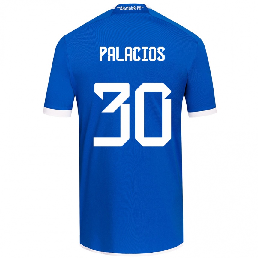 Niño Fútbol Camiseta Cristian Palacios #30 Azul Blanco 1ª Equipación 2024/25 Perú