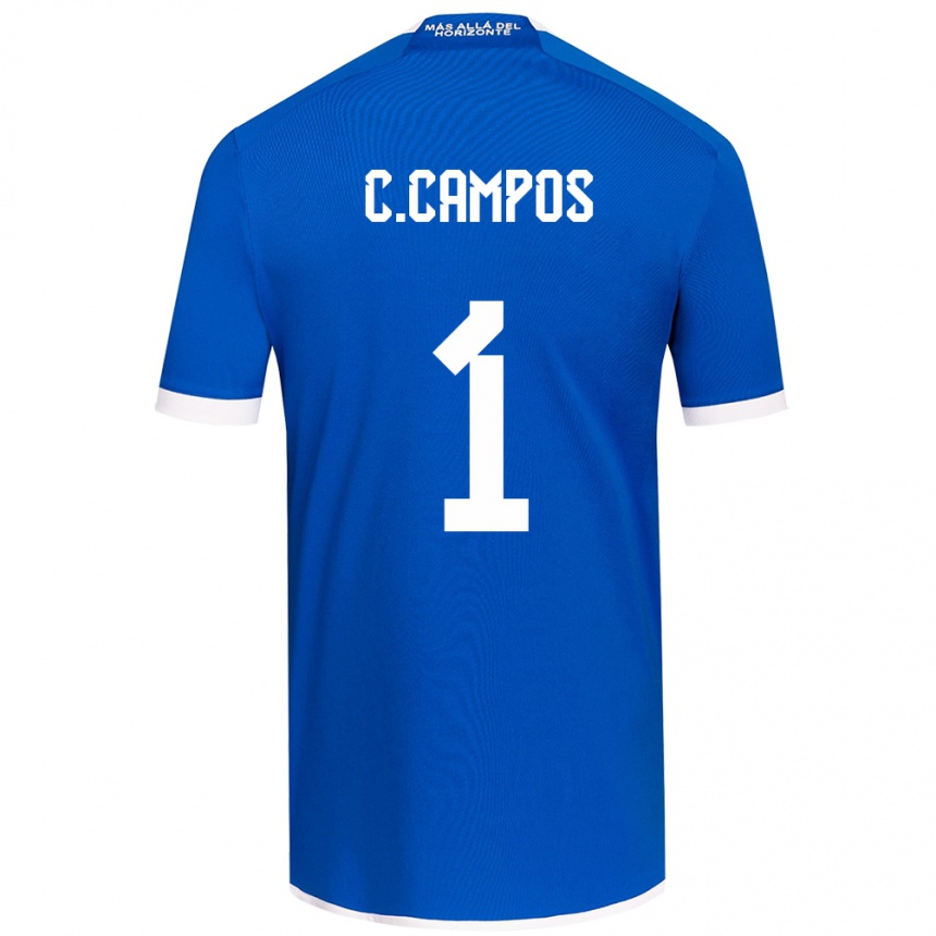 Niño Fútbol Camiseta Cristóbal Campos #1 Azul Blanco 1ª Equipación 2024/25 Perú