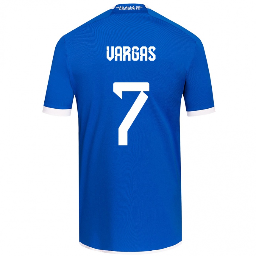 Niño Fútbol Camiseta Jeisson Vargas #7 Azul Blanco 1ª Equipación 2024/25 Perú