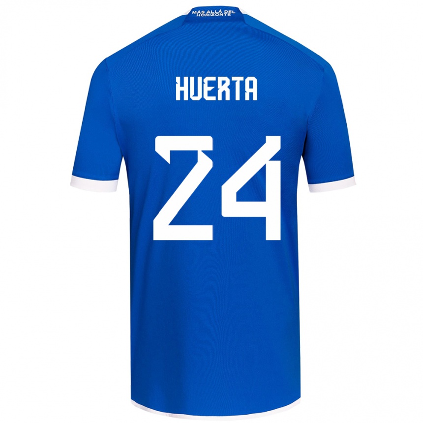 Niño Fútbol Camiseta Renato Huerta #24 Azul Blanco 1ª Equipación 2024/25 Perú