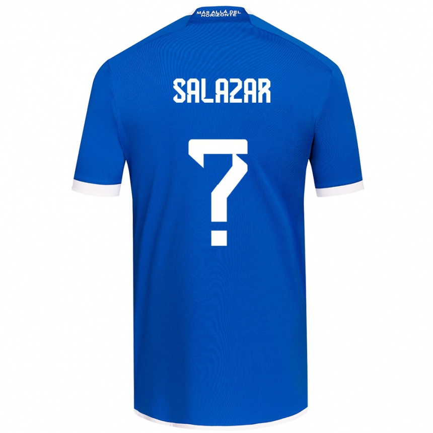 Niño Fútbol Camiseta Yahir Salazar #0 Azul Blanco 1ª Equipación 2024/25 Perú