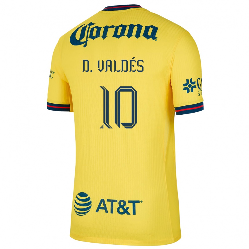 Niño Fútbol Camiseta Diego Valdés #10 Amarillo Azul 1ª Equipación 2024/25 Perú