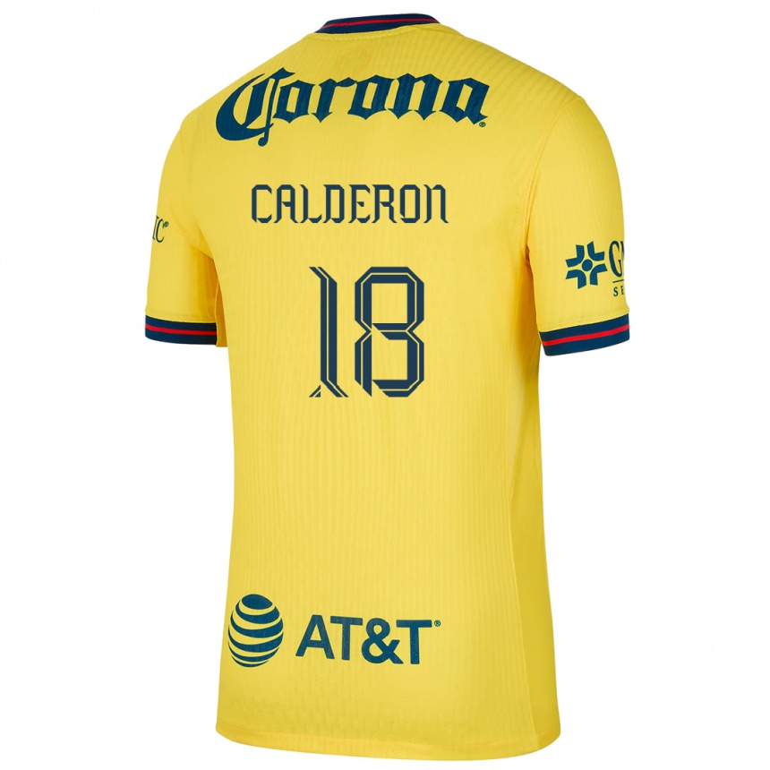 Niño Fútbol Camiseta Cristian Calderón #18 Amarillo Azul 1ª Equipación 2024/25 Perú