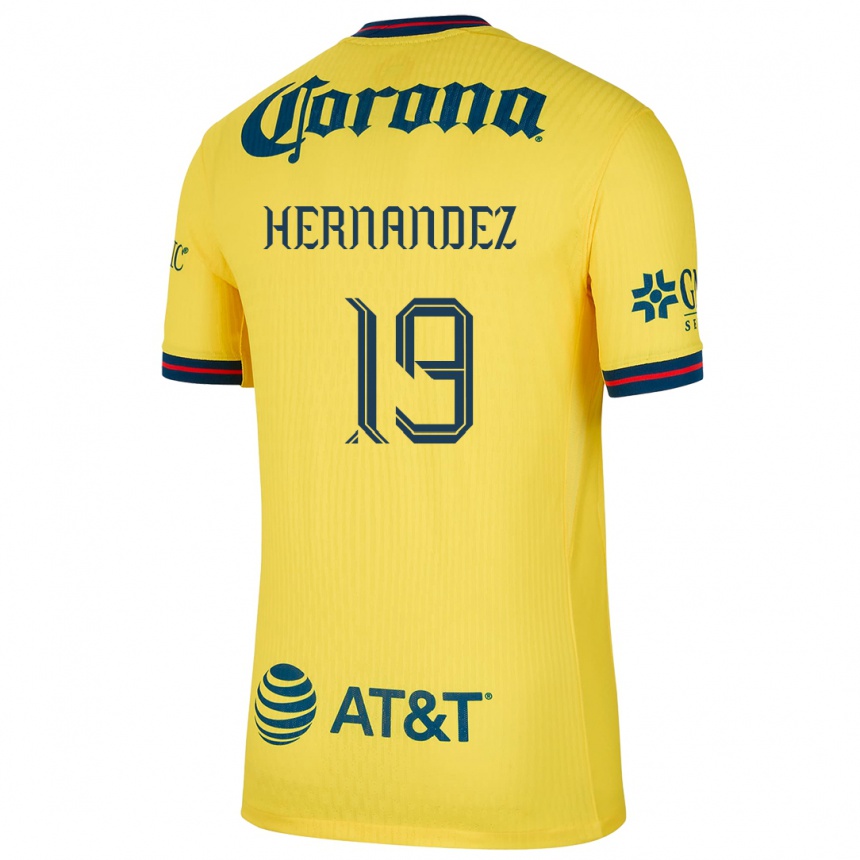 Niño Fútbol Camiseta Illian Hernández #19 Amarillo Azul 1ª Equipación 2024/25 Perú