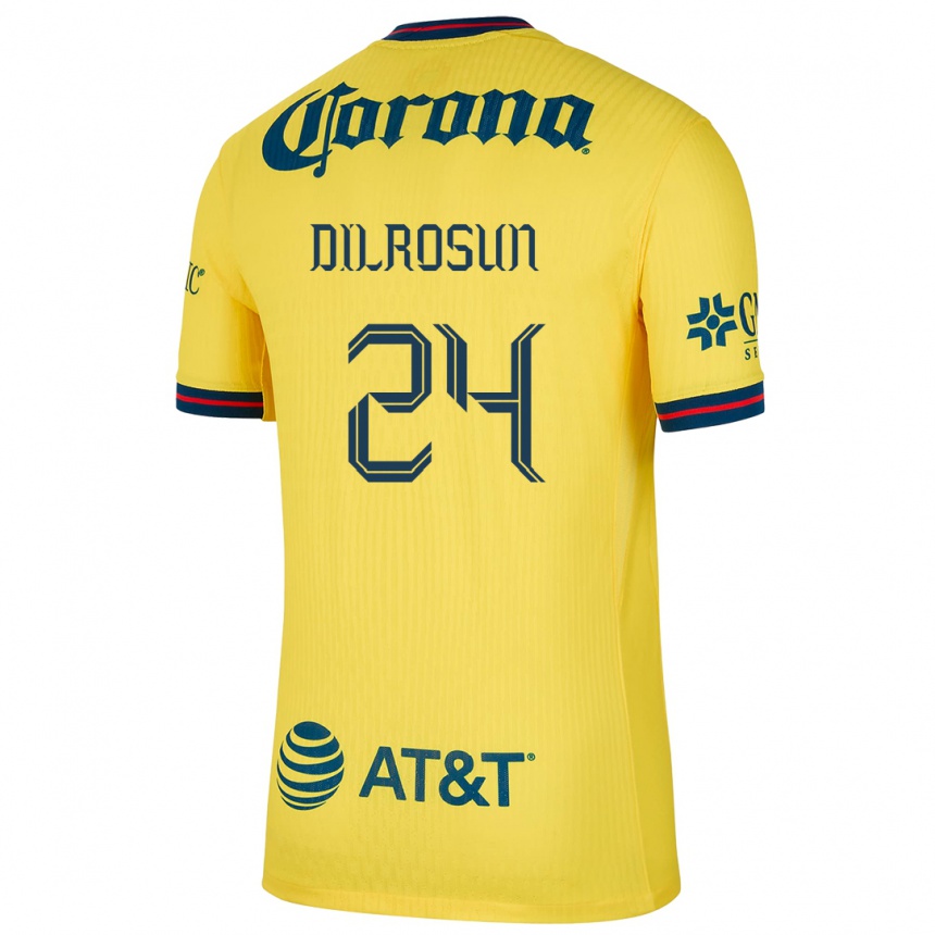 Niño Fútbol Camiseta Javairô Dilrosun #24 Amarillo Azul 1ª Equipación 2024/25 Perú