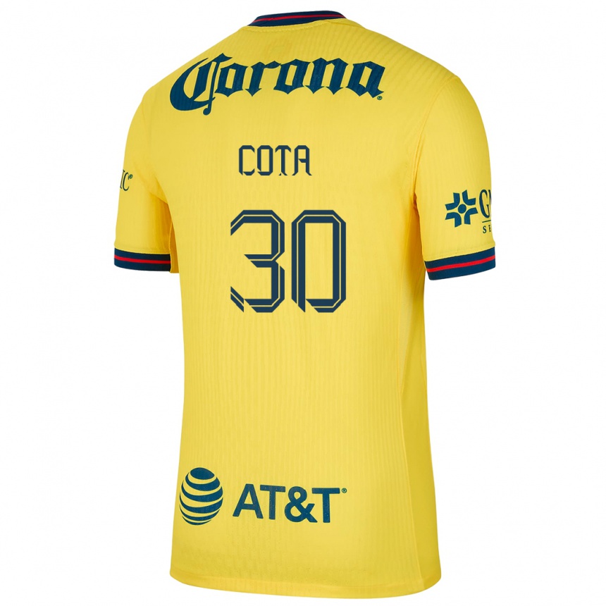 Niño Fútbol Camiseta Rodolfo Cota #30 Amarillo Azul 1ª Equipación 2024/25 Perú