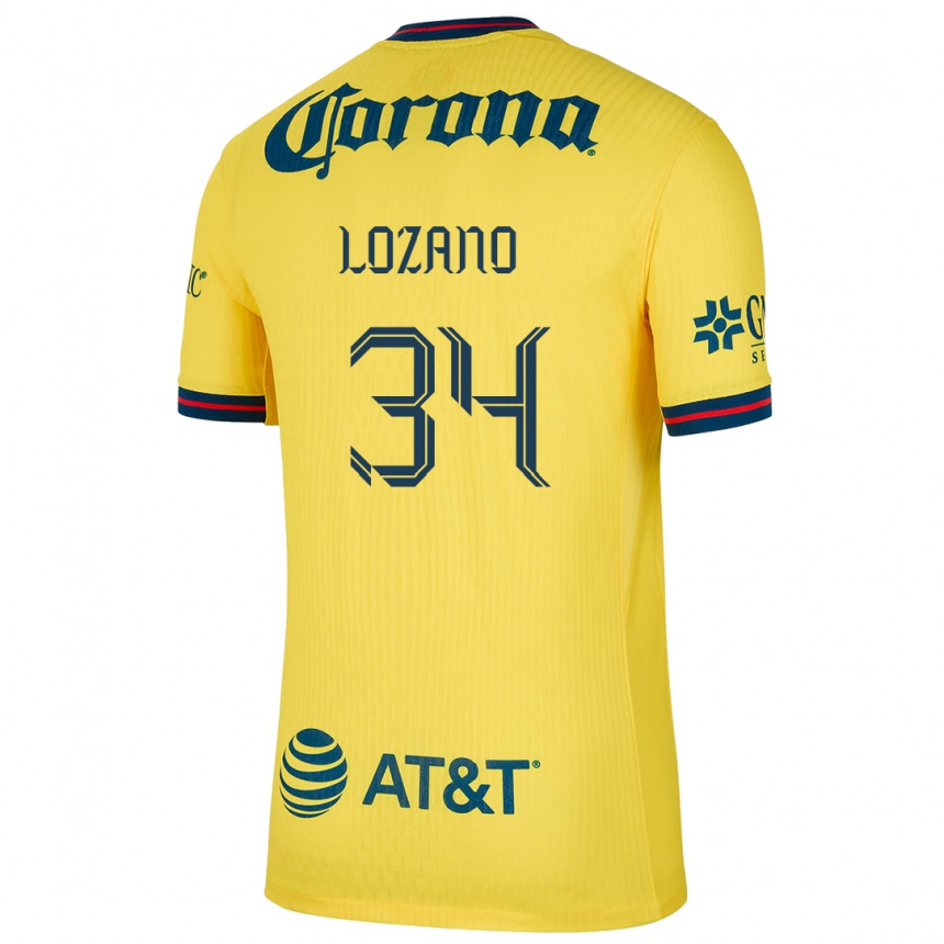 Niño Fútbol Camiseta Esteban Lozano #34 Amarillo Azul 1ª Equipación 2024/25 Perú