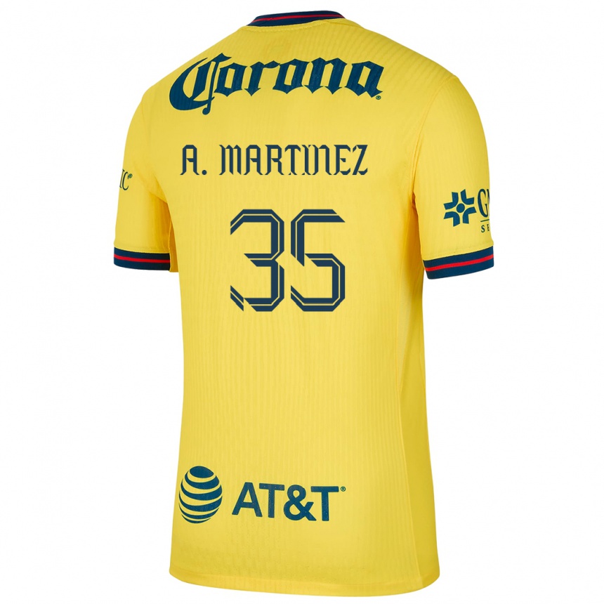 Niño Fútbol Camiseta Arturo Martínez #35 Amarillo Azul 1ª Equipación 2024/25 Perú