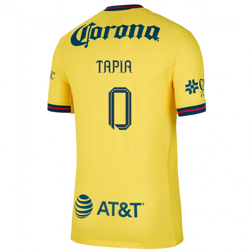 Niño Fútbol Camiseta Leonardo Tapia #0 Amarillo Azul 1ª Equipación 2024/25 Perú