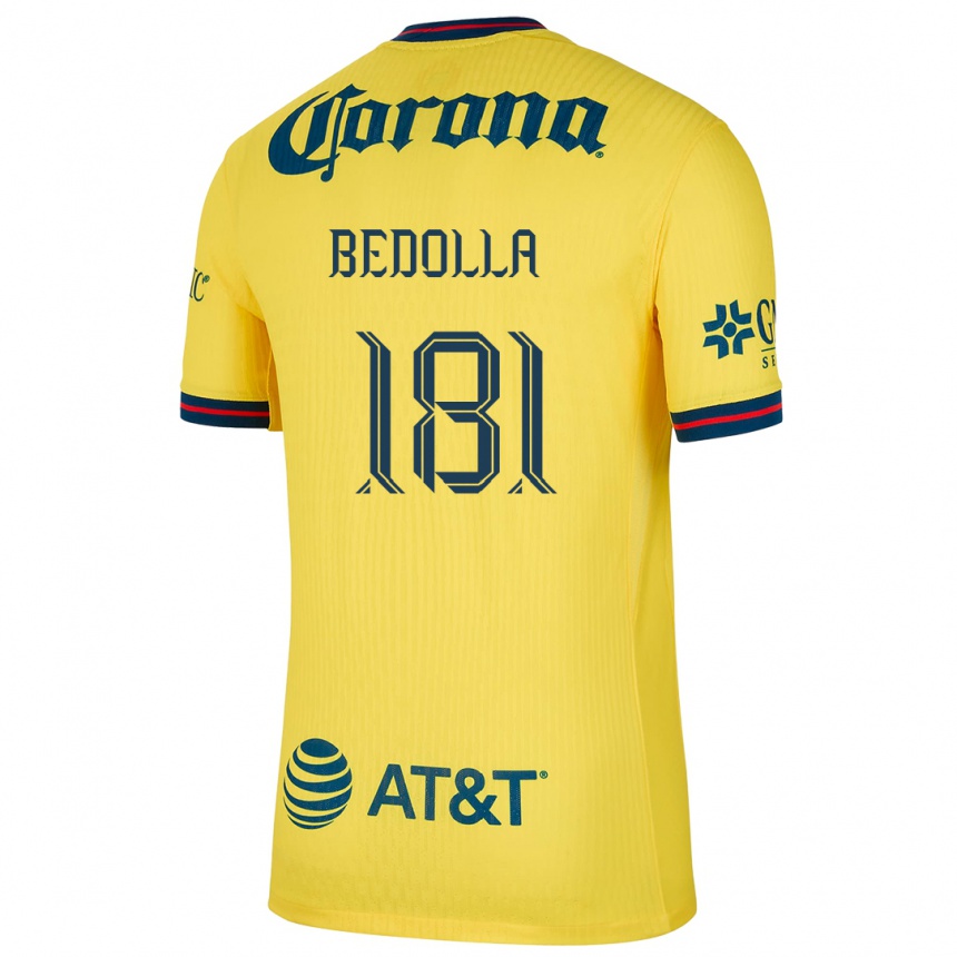 Niño Fútbol Camiseta Paolo Bedolla #181 Amarillo Azul 1ª Equipación 2024/25 Perú