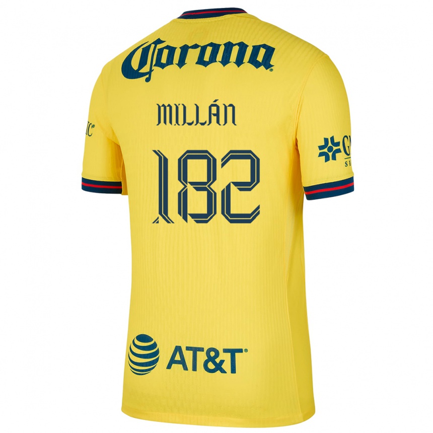 Niño Fútbol Camiseta Daniel Millán #182 Amarillo Azul 1ª Equipación 2024/25 Perú