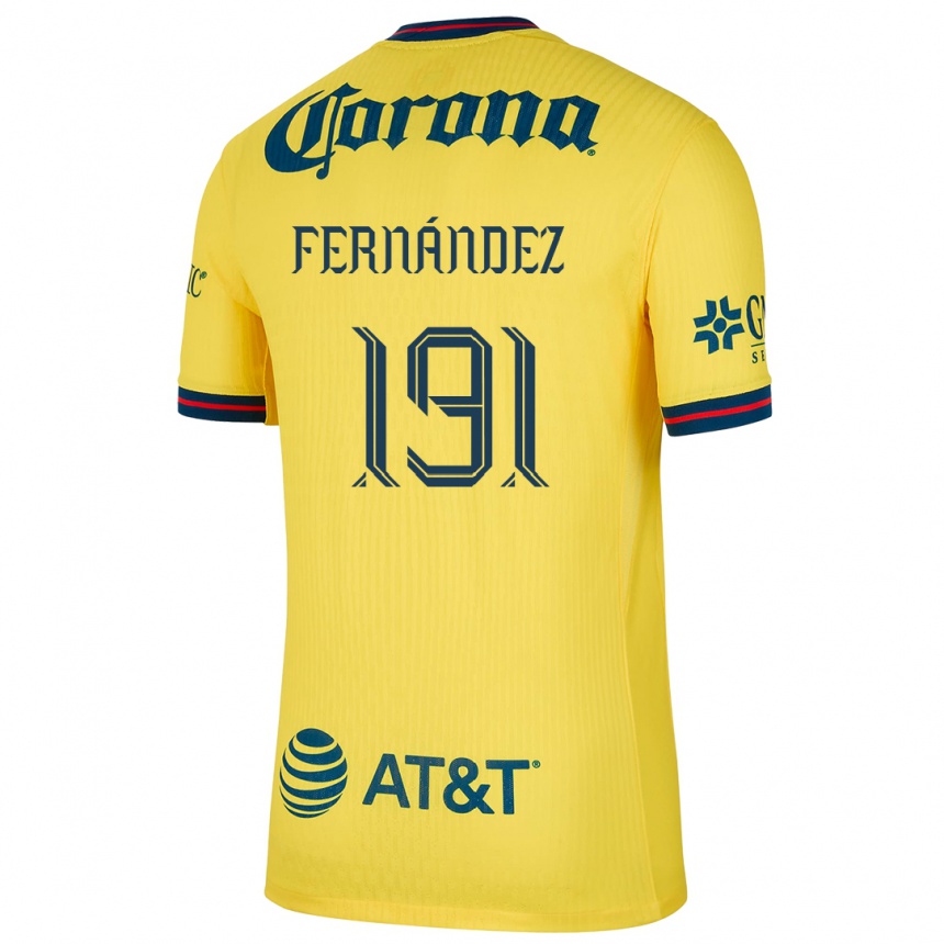 Niño Fútbol Camiseta Adrián Fernández #191 Amarillo Azul 1ª Equipación 2024/25 Perú