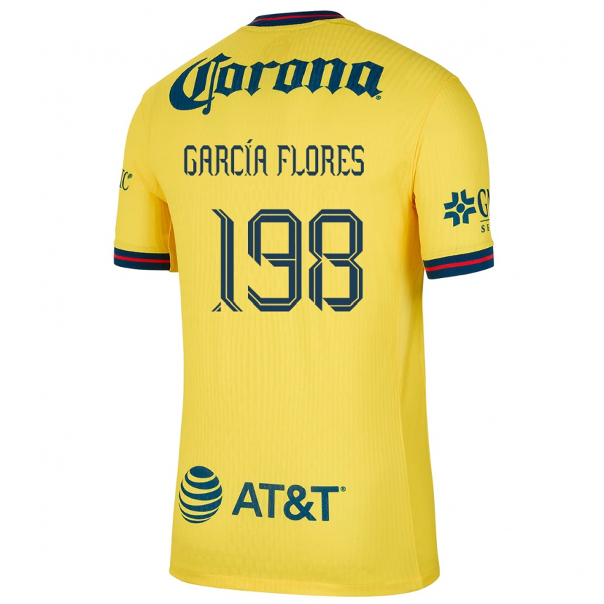 Niño Fútbol Camiseta Francisco García Flores #198 Amarillo Azul 1ª Equipación 2024/25 Perú