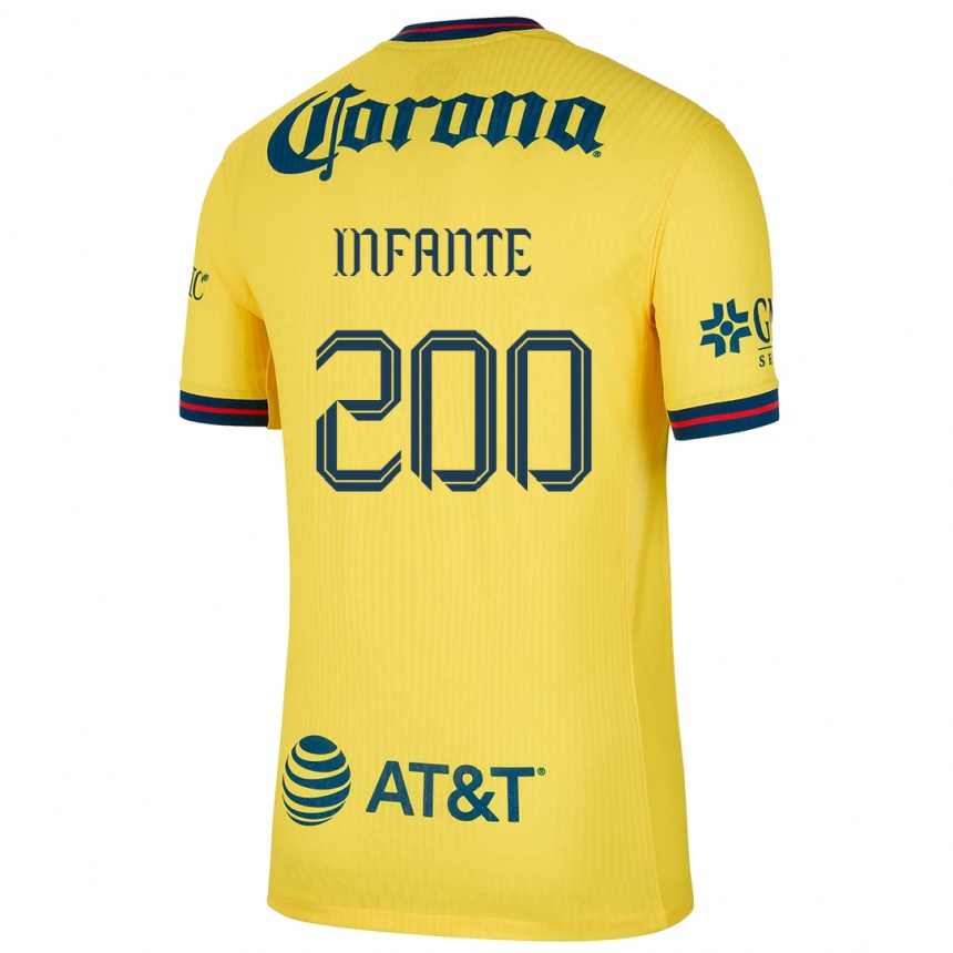 Niño Fútbol Camiseta Armando Infante #200 Amarillo Azul 1ª Equipación 2024/25 Perú