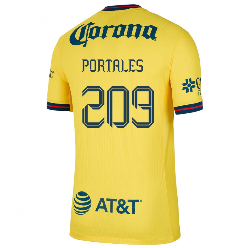 Niño Fútbol Camiseta Walter Portales #209 Amarillo Azul 1ª Equipación 2024/25 Perú