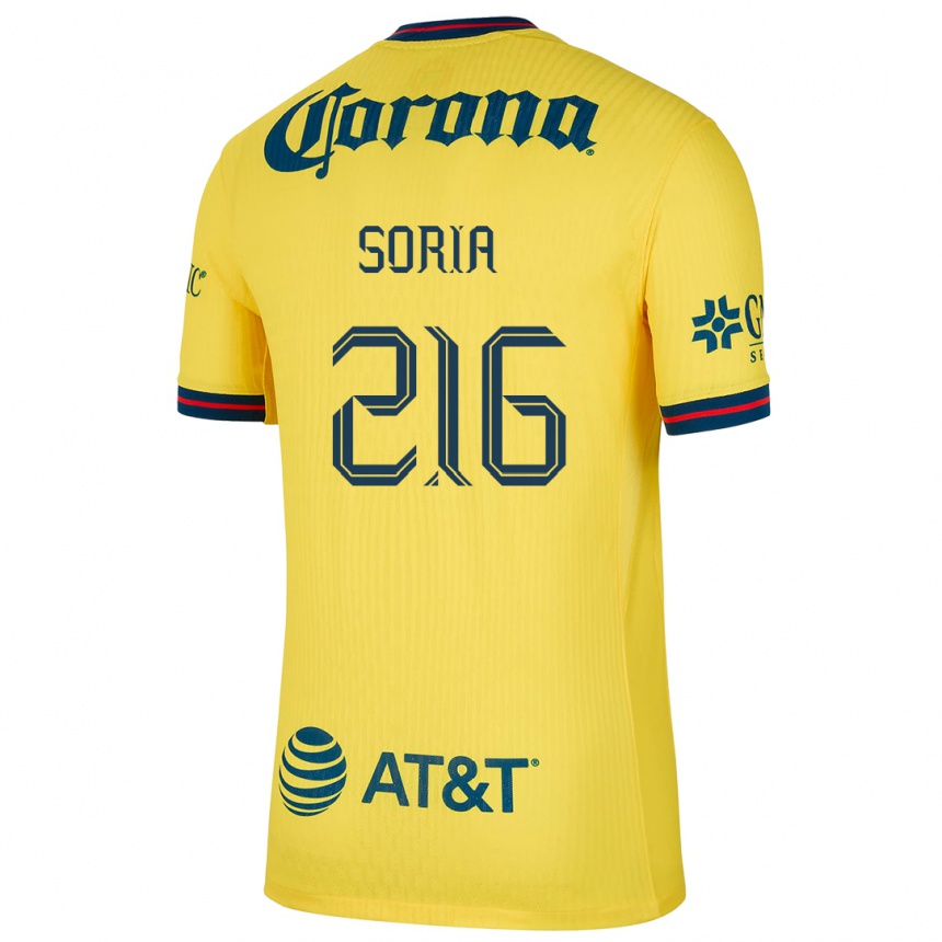 Niño Fútbol Camiseta Emiliano Soria #216 Amarillo Azul 1ª Equipación 2024/25 Perú