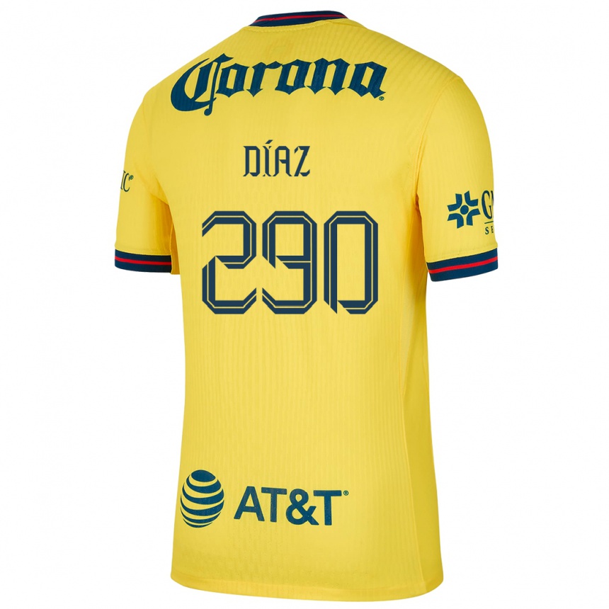 Niño Fútbol Camiseta Julio Díaz #290 Amarillo Azul 1ª Equipación 2024/25 Perú