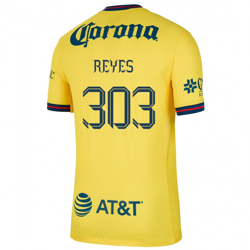 Niño Fútbol Camiseta Diego Reyes #303 Amarillo Azul 1ª Equipación 2024/25 Perú