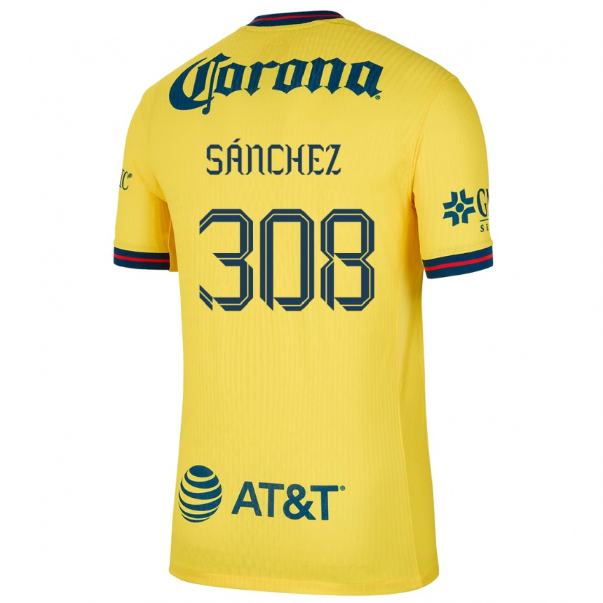 Niño Fútbol Camiseta Oswaldo Sánchez #308 Amarillo Azul 1ª Equipación 2024/25 Perú